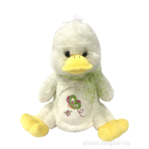Soft Duck Toy With Ribbon Plush Little Duck With Ribbon Factory